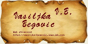 Vasiljka Begović vizit kartica